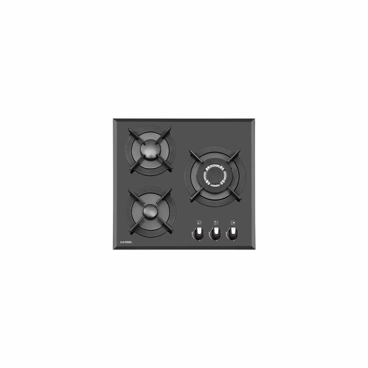 اجاق گاز صفحه ای شیشه ای ایلیا استیل مدل G 301 سه شعله با ترموکوپل